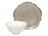 Tea Cup and Saucer Hakuji ginsai (Silver) SAKURA shaped Cup