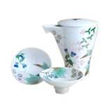 Sake set 1 pc Tokkuri bottle and 2 pcs Cups Akikusa
