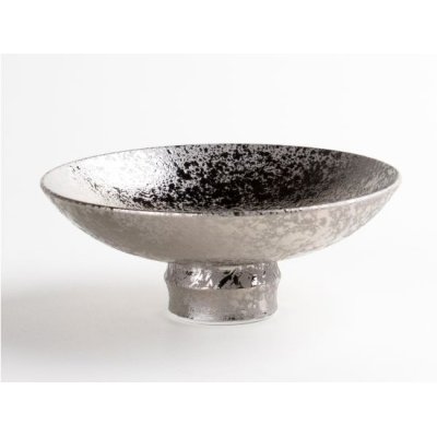 Photo1: Sake Cup Kinsai Silver Large (10cm/3.9in)