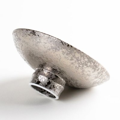Photo3: Sake Cup Kinsai Silver Large (10cm/3.9in)