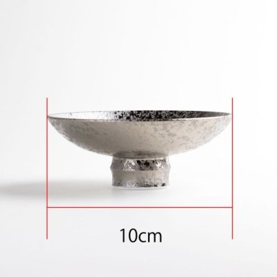 Photo4: Sake Cup Kinsai Silver Large (10cm/3.9in)