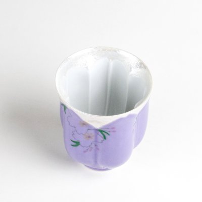 Photo2: Yunomi Tea Cup for Green Tea Hana no mai (Purple)