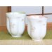 Photo2: Yunomi Tea Cup for Green Tea Mai Sakura (Green & Pink /pair) (2)