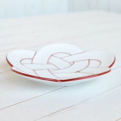 Photo3: Medium Plate Shusen Ume musubi Red (15cm/5.9in)