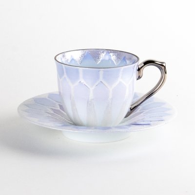 Photo2: Coffee Cup and Saucer Nijisai Diamond Cobalt