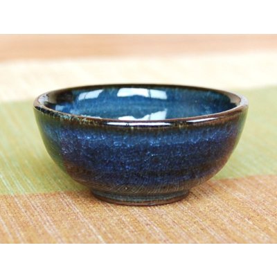 Photo4: Sake set 1 pc Tokkuri bottle and 2 pcs Cups Ai blue