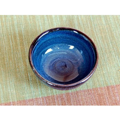 Photo5: Sake set 1 pc Tokkuri bottle and 2 pcs Cups Ai blue