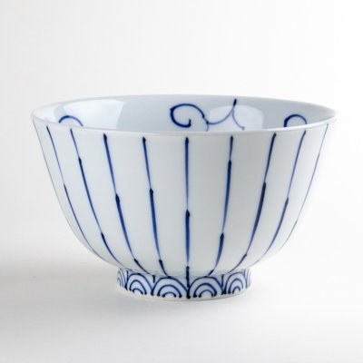Photo1: Donburi Bowl for Noodles Nami tokusa (15cm/5.9in)