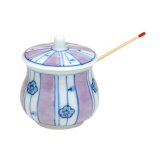 Condiment Container with Bamboo Spoon Maron Ume