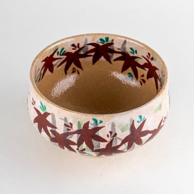 Photo3: Tea Bowl Nishiki momiji Maple in wooden box