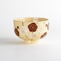 Matcha Bowl Plum Blossom Pattern Nishiki-Ume with Wooden Box