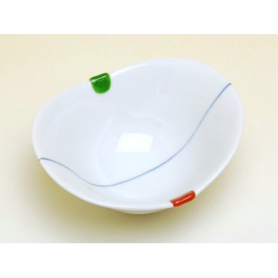 Photo2: Small Bowl (10.8cm) Sanshoku futaba