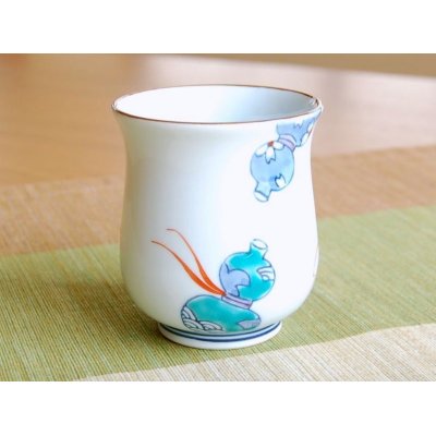 Photo2: Nabeshima mubyo (Blue) Japanese green tea cup