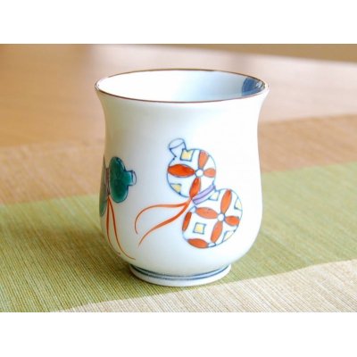 Photo3: Nabeshima mubyo (Blue) Japanese green tea cup