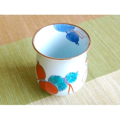 Photo4: Nabeshima mubyo (Red) Japanese green tea cup