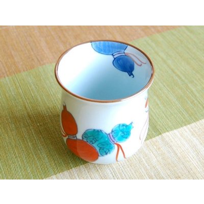 Photo4: Yunomi Tea Cup for Green Tea Nabeshima mubyo (Red)