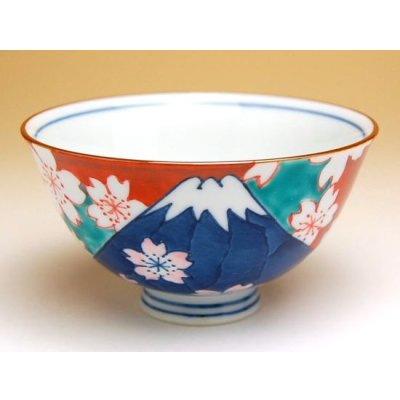 Photo3: Rice Bowl Nabeshima Mt.Fuji (Blue)