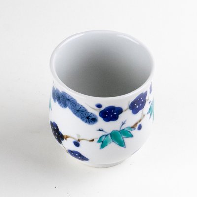 Photo2: Yunomi Tea Cup for Green Tea Kissho shouchikubai Auspicious trees (Large)