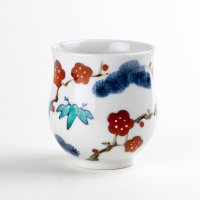 Yunomi Tea Cup for Green Tea Kissho shouchikubai Auspicious trees (Small)