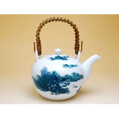 Photo2: Tea set for Green Tea 1 pc Teapot and 5 pcs Cups Nabeshima sansui Landscape