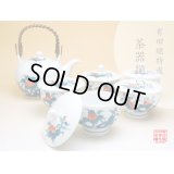 Tea set for Green Tea 1 pc Teapot and 5 pcs Cups Ironabeshima Iwa botan