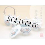 Tea set for Green Tea 1 pc Teapot and 5 pcs Cups Ironabeshima uchi sansui Iwa botan