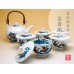 [Made in Japan] Ironabeshima uchi sansui Iwa botan Tea set (5 cups & 1 pot)