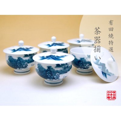 [Made in Japan] Nabeshima sansui landscape Tea cup set (5 cups)　