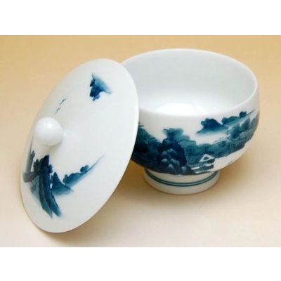 Photo3: Tea Cup set for Green Tea 5 pcs Cups Nabeshima sansui Landscape