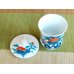 Photo3: Yunomi Tea Cup with Lid for Green Tea Iro nabeshima Iwa botan (Small)