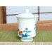 Photo4: Yunomi Tea Cup with Lid for Green Tea Iro nabeshima iwa botan (Small)