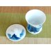 Photo3: Yunomi Tea Cup with Lid for Green Tea Nabeshima Sansui Landscape (Large)