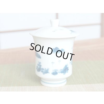 Photo4: Yunomi Tea Cup with Lid for Green Tea Nabeshima naigai sansui Landscape (Small)