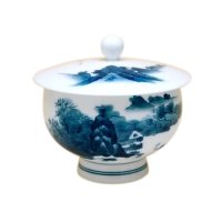 Yunomi Tea Cup with Lid for Green Tea Nabeshima Sansui Landscape