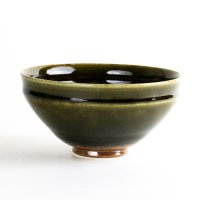 Matcha Bowl Koke-Midori Green with Wooden Box