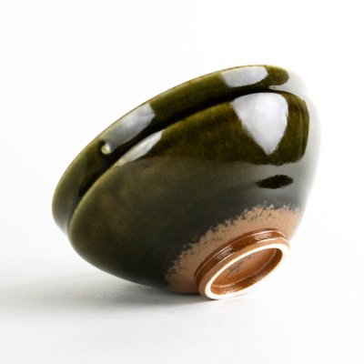 Photo2: Matcha Bowl Koke-Midori Green with Wooden Box