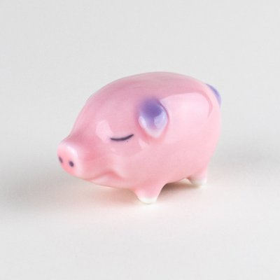 Photo1: Figurine Pink buta Small Pig