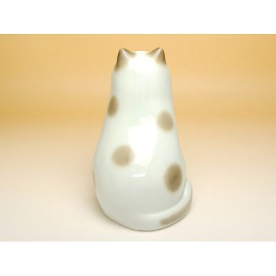 Photo2: Figurine Omukae neko Cat (Blown)