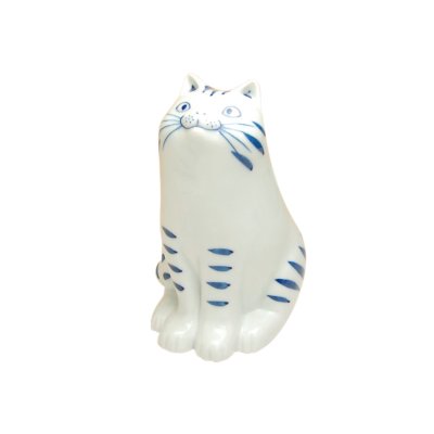 [Made in Japan] Omukae neko (stripe pattern) Ornament doll