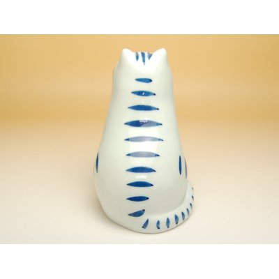 Photo2: Figurine Omukae neko Cat (stripe pattern)