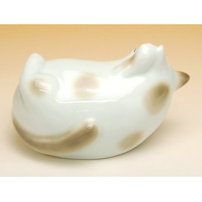 Photo2: Figurine Warai neko Cat (Blown)