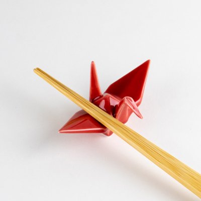 Photo3: Chopstick rest Orizuru Crane (Red)