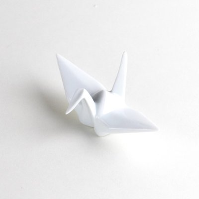 Photo1: Chopstick rest Orizuru Crane (White)