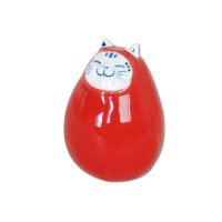 Figurine Aka daruma neko Red Daruma shaped Cat