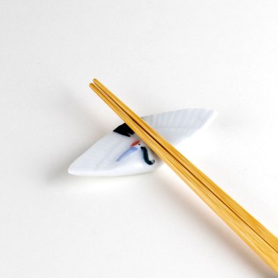 Photo3: Chopstick rest Sometsuke tsuru Crane
