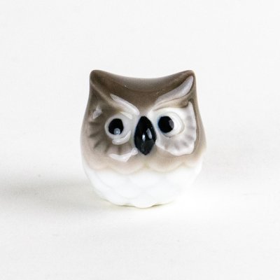 Photo1: Figurine Owl Mini-Fukurou Brown