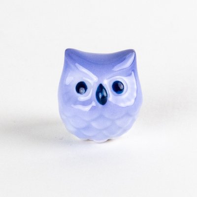 Photo1: Figurine Owl Mini-Fukurou Blue