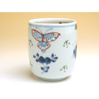 [Made in Japan] Tenkei kacho butterfly (Large) Japanese green tea cup (wooden box)
