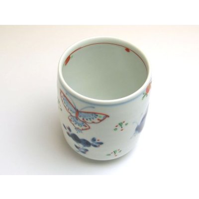 Photo3: Yunomi Tea Cup for Green Tea Tenkei kacho Butterfly (Large)