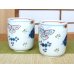 Photo2: Yunomi Tea Cup for Green Tea Tenkei kacho Butterfly (pair) (2)